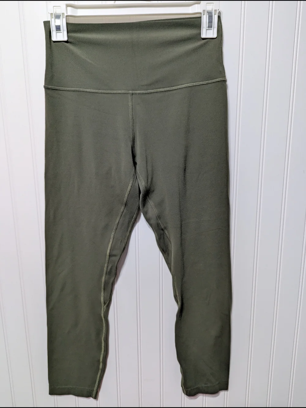 lululemon athletica Olive Green Cropped High-Rise Leggings